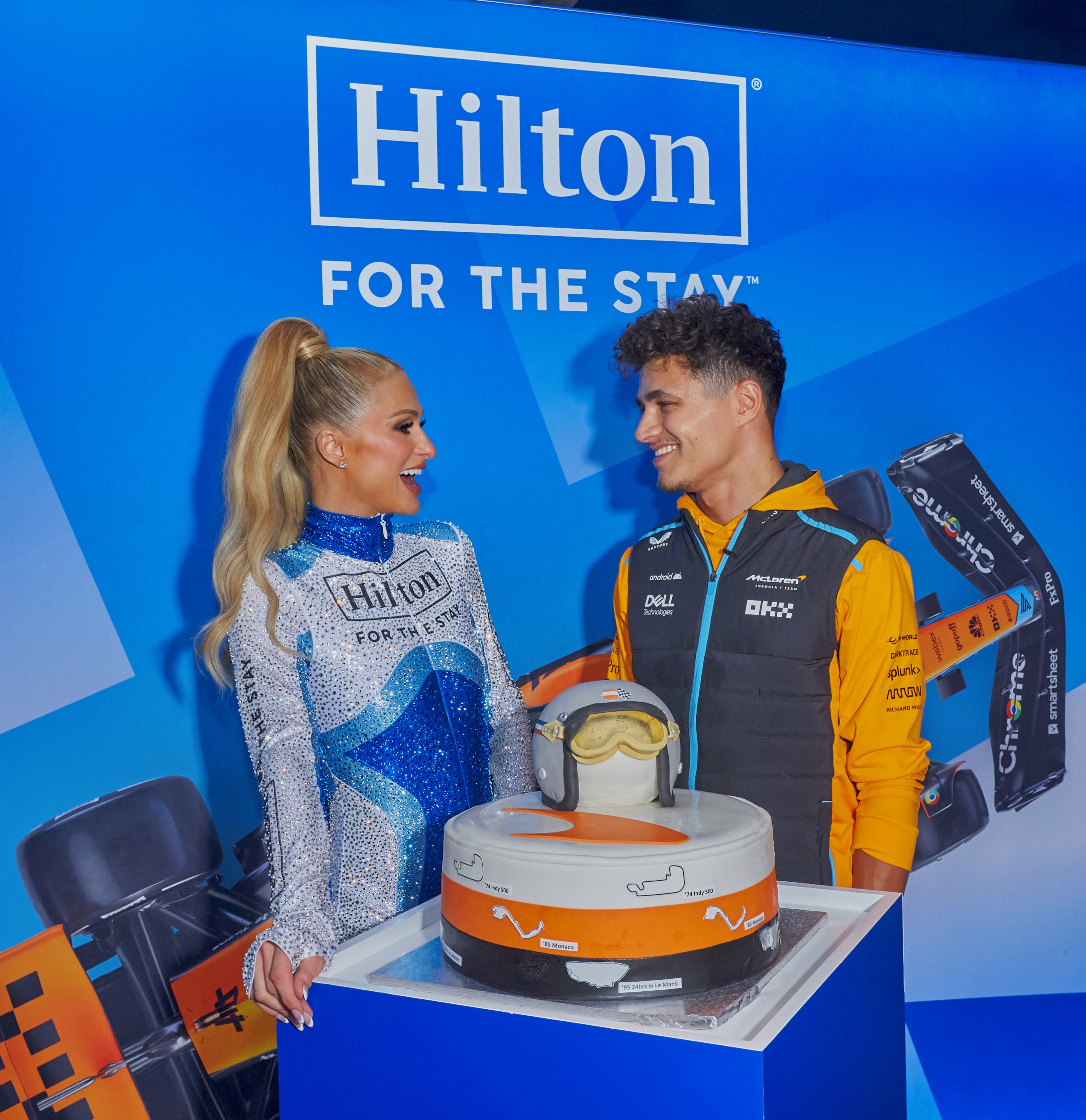 Paris Hilton & Lando Norris at a Hilton Party Silverstone British Grand Prix – event photography by Paul Severn.