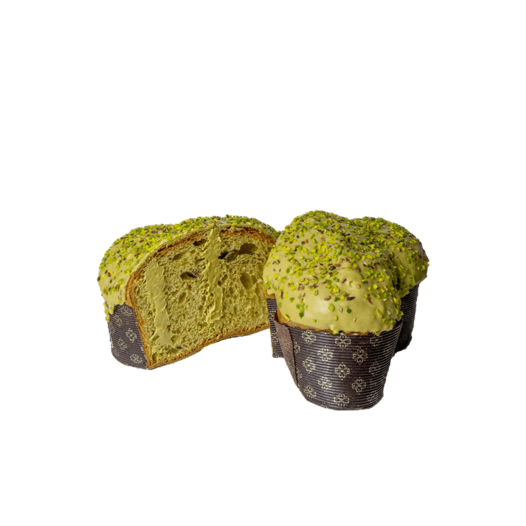 Pistachio cake on a white background
