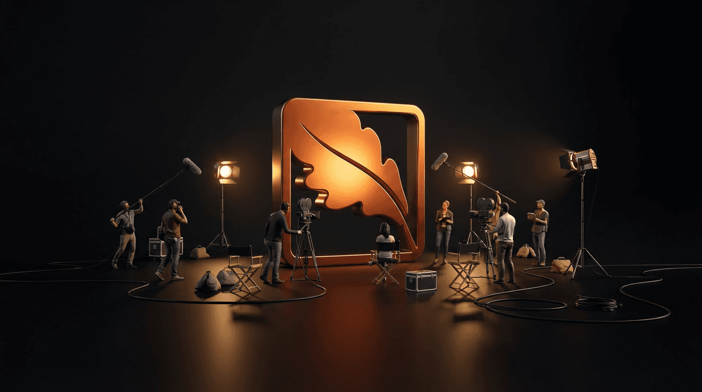 Weathered Oak Logo with people working, South West, England