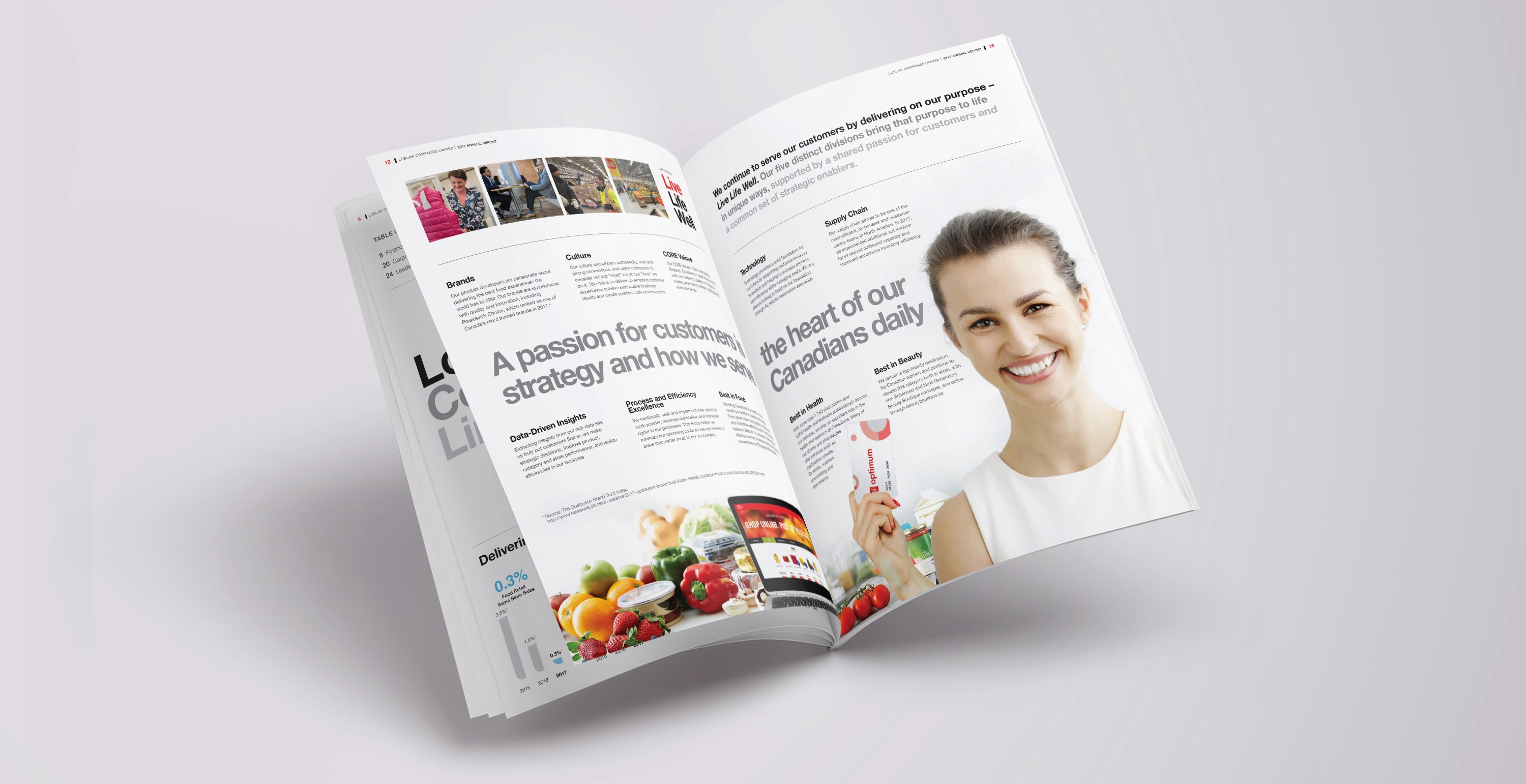 inside spread of annual report