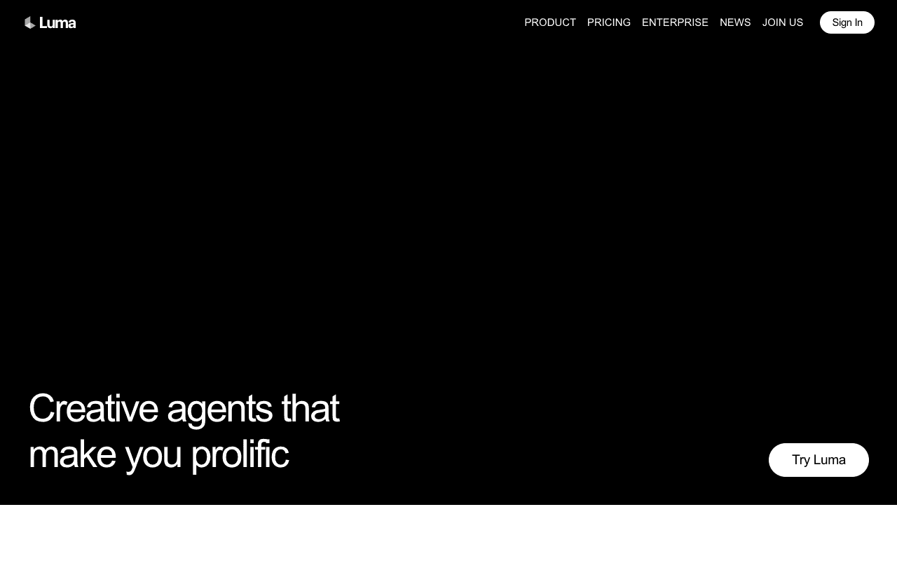 Luma AI екранна снимка