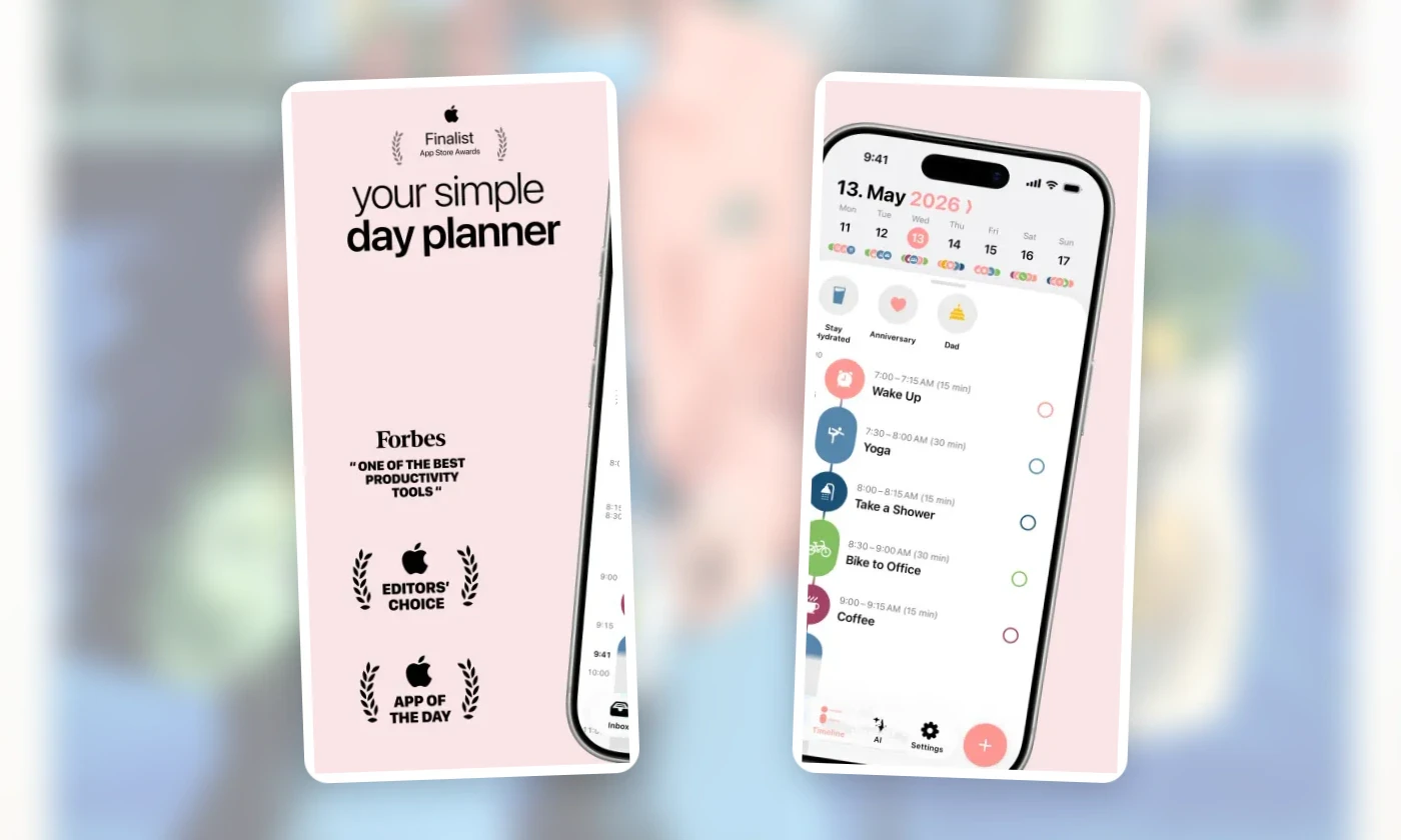 Official Structured screens showing its visual day-planner interface.