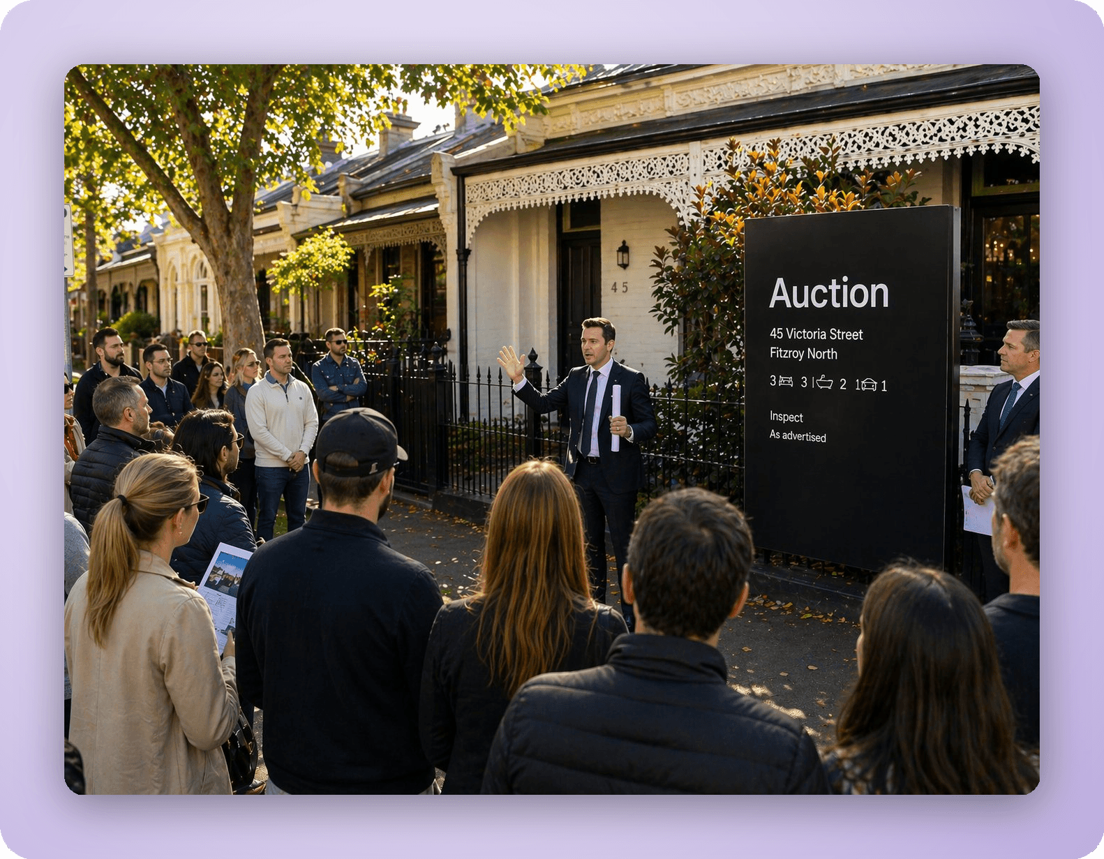 Auction day crowd outside a Melbourne home representing pre-auction preparation