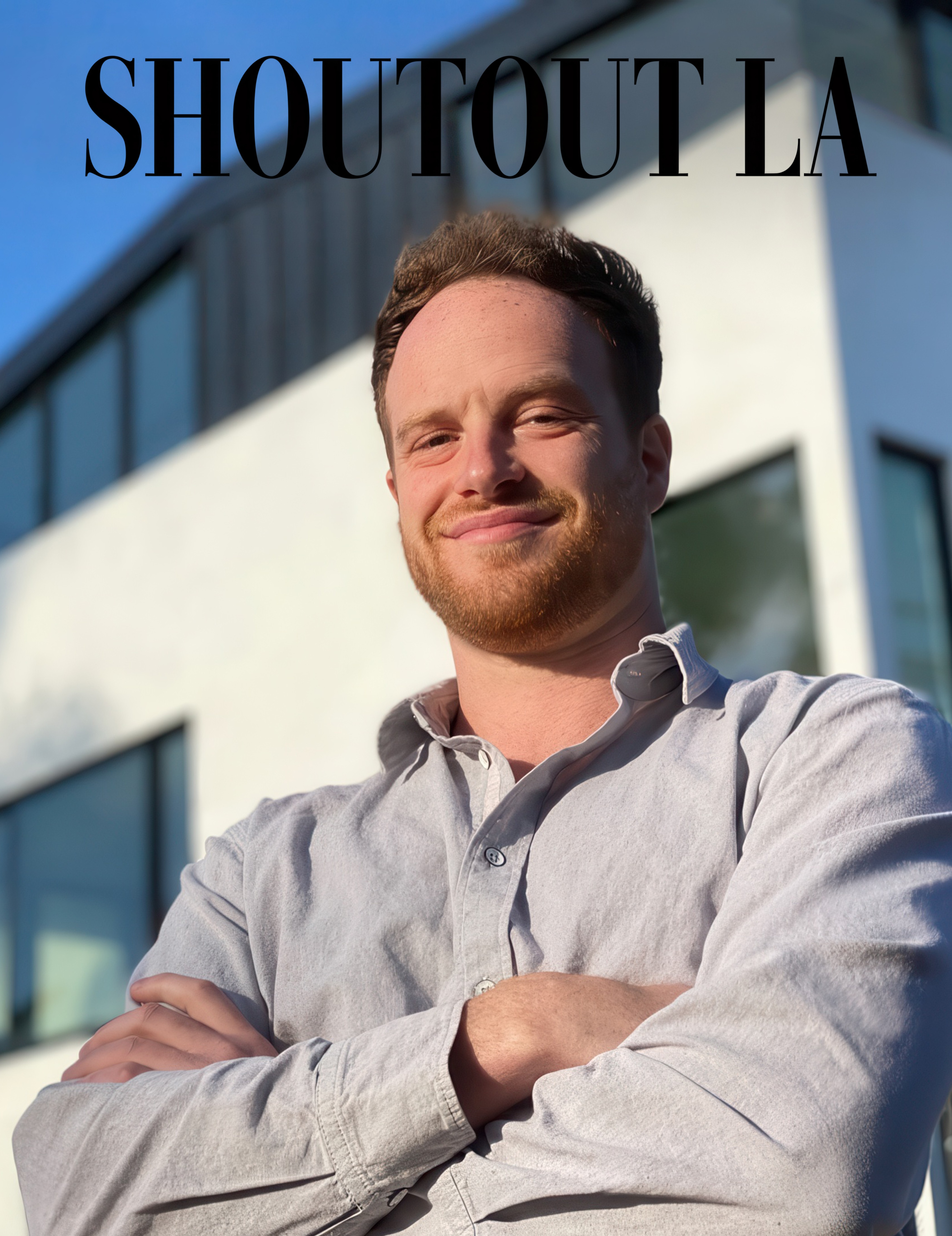 Christopher Hatch McLean architect for Hatch standing in front of house in Venice Beach for publication