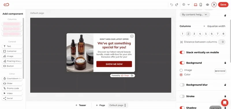 Claspo-editor-in-action