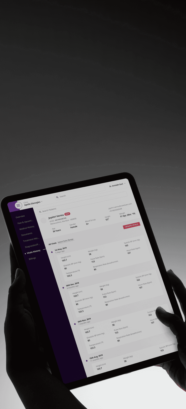 A tablet mockup of the careclues website 
