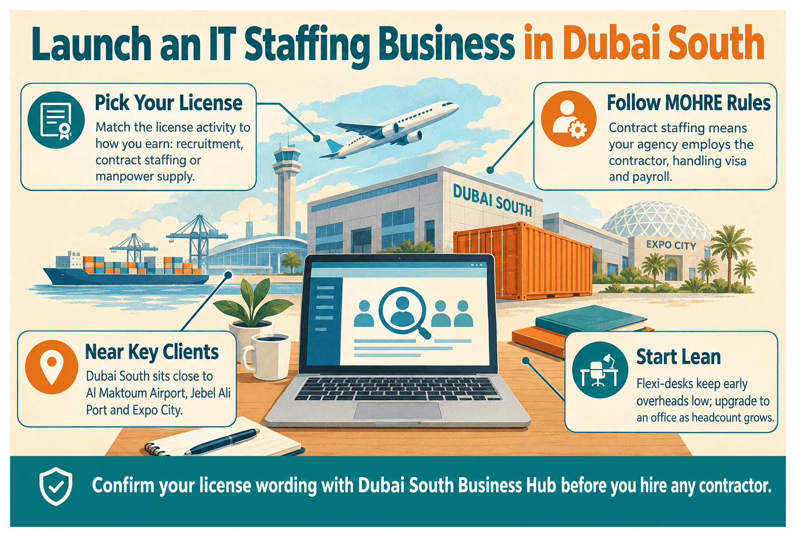 Infographic: Setting Up an IT Staffing Business in Dubai South: License, Cost and Steps