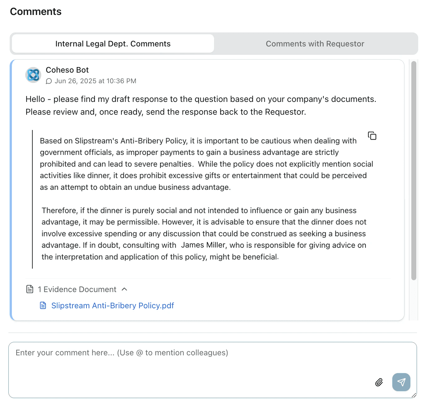 Image shows request form for legal assistance.