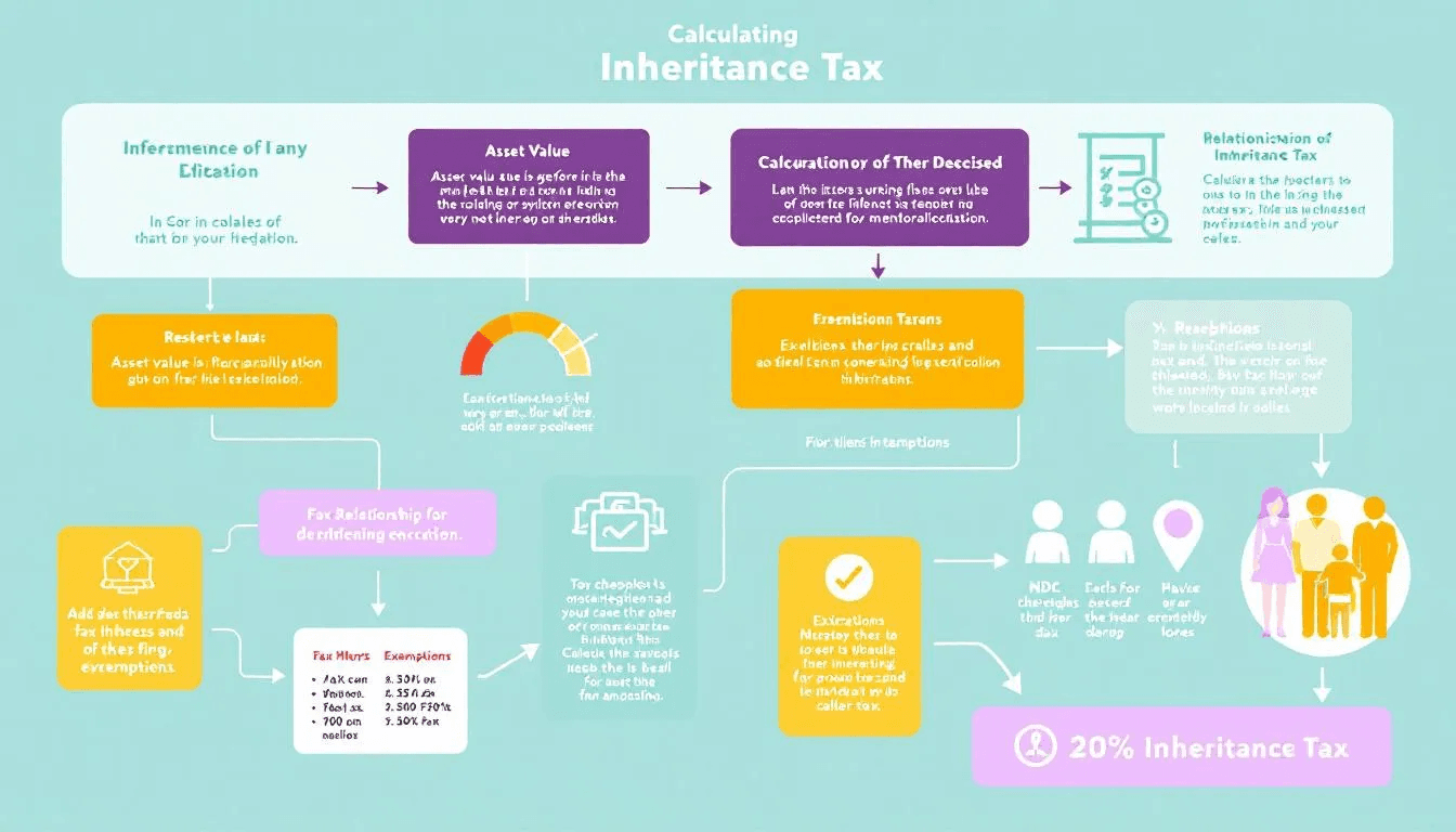Calculating inheritance tax based on various factors.