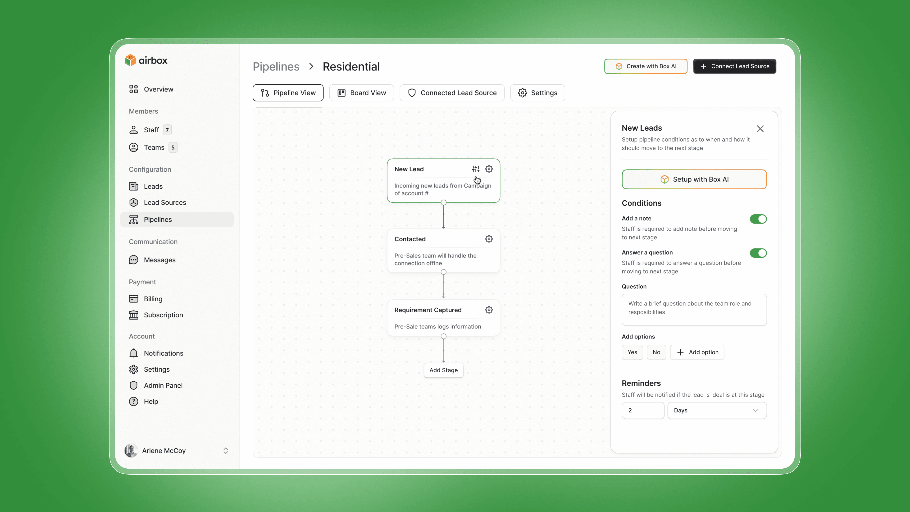 Box AI. Airbox Pipeline creation feature