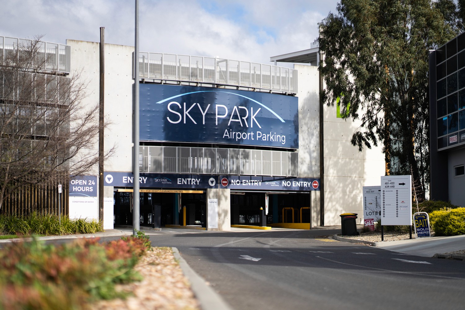 Skypark Melbourne signwriting with branded logo