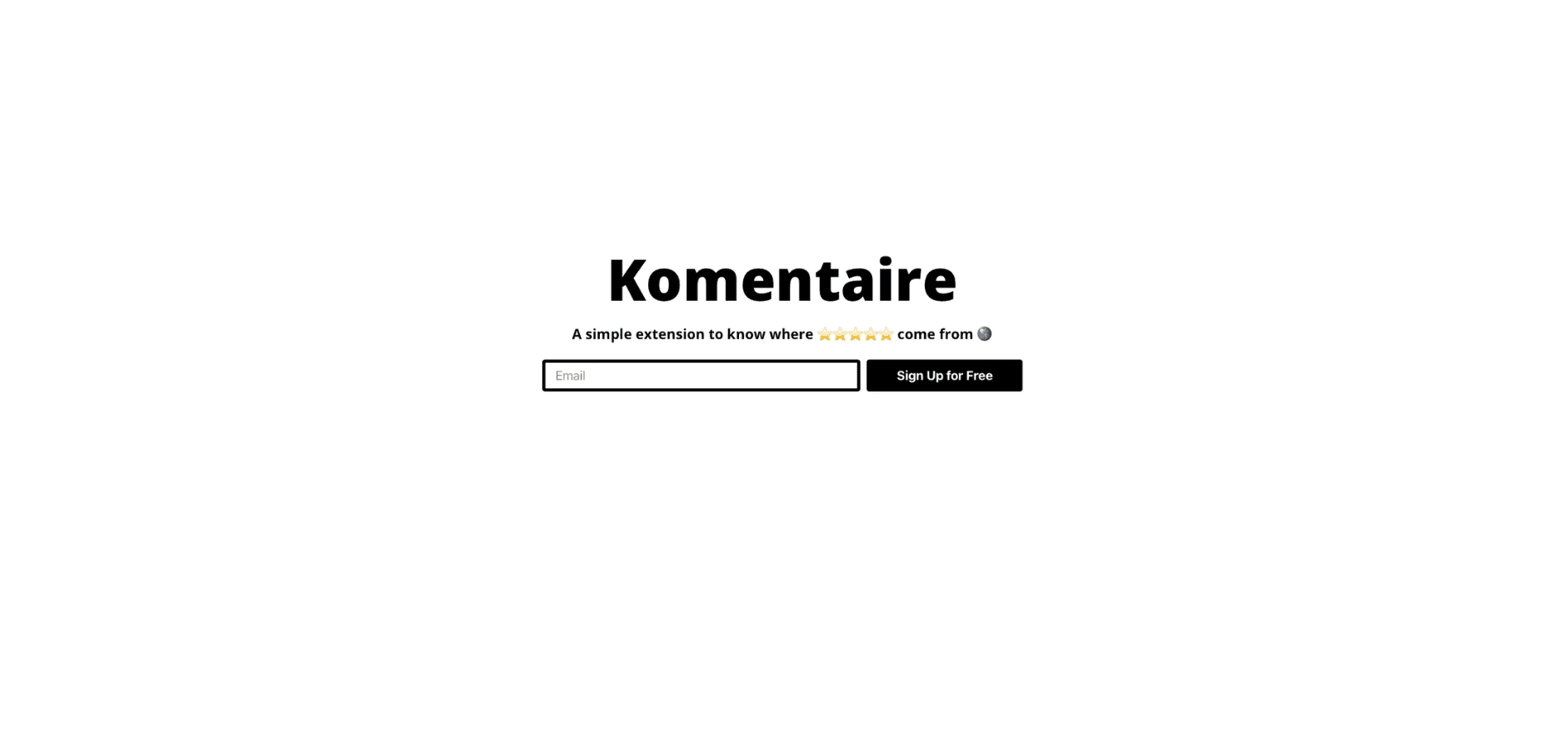 S'inscrire sur Komentaire pour accéder à la Chrome extension