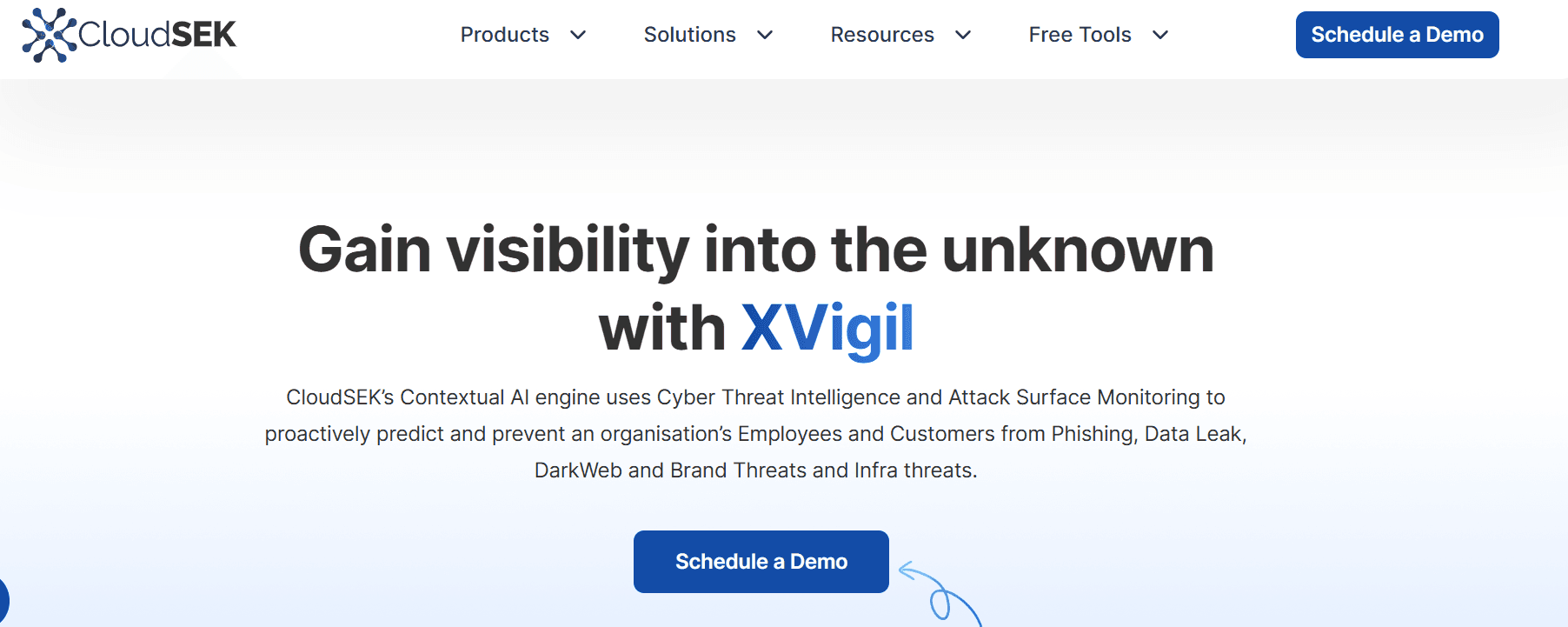 CloudSEK (XVigil) Homepage