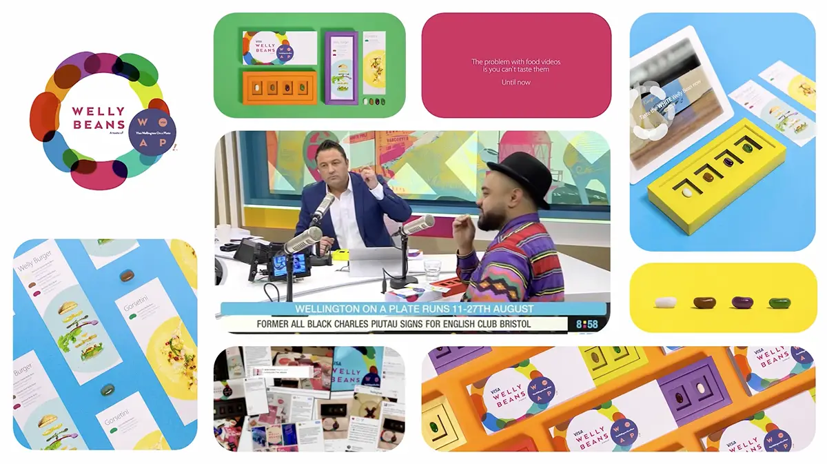 A grid of elements to showcase the work done for Vias Wellington on a plate