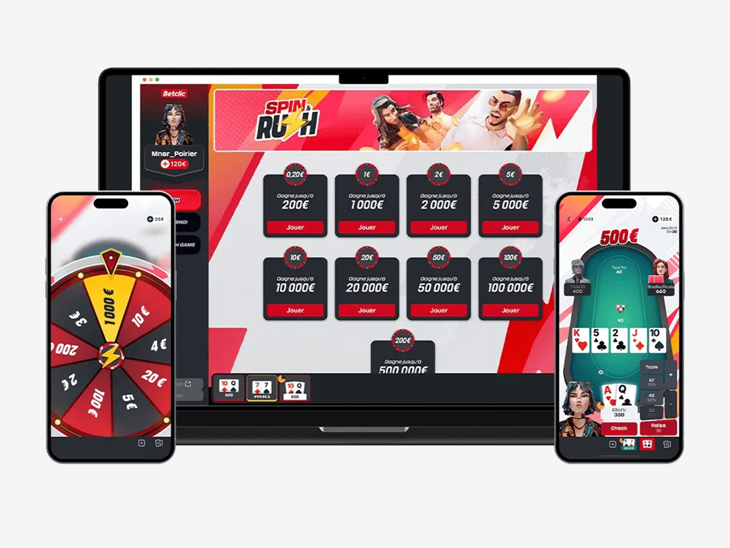 Visuals of the new Poker app across platforms