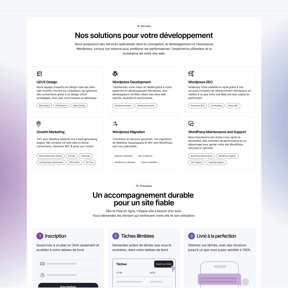 Pages internes site WordPress My Smart Digital — refonte UX design par Mélanie Depré