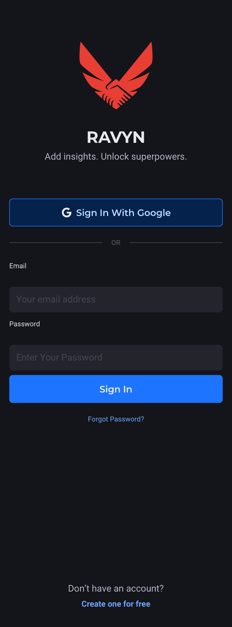 Ravyn Chrome extension login