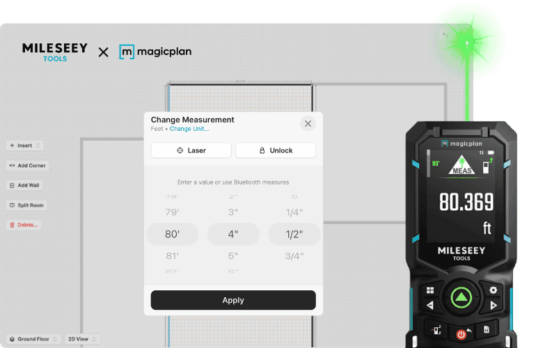 magicplan laser mesurer mileseey