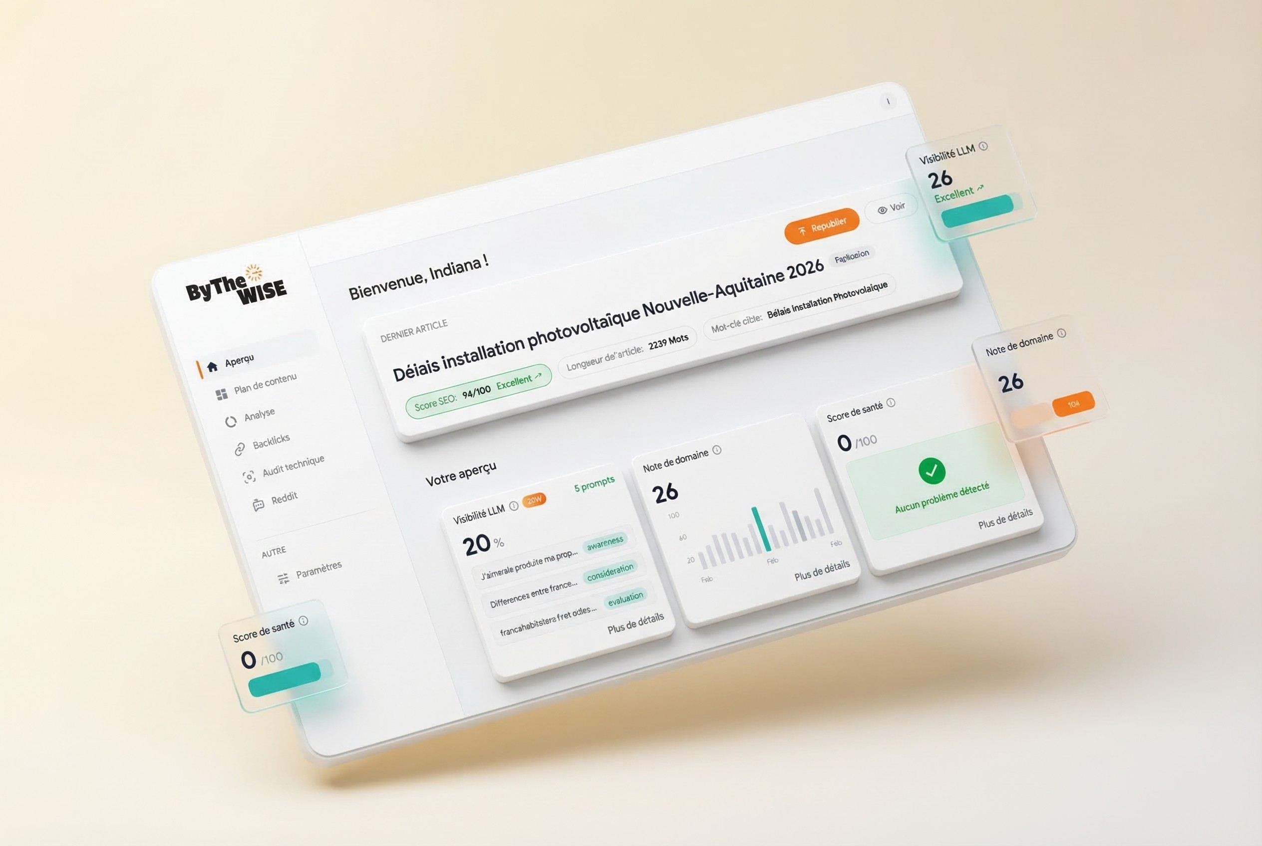 Tableau de bord SEO - suivi des articles automatiques