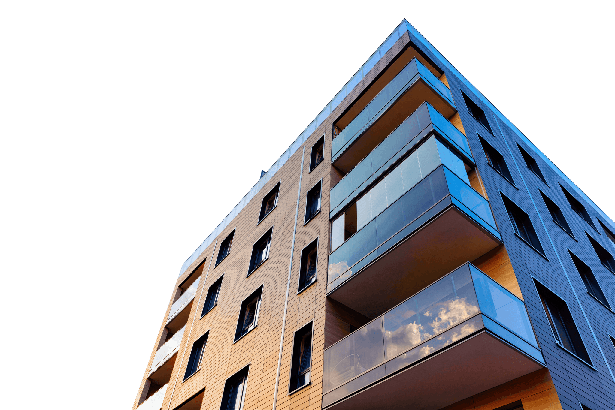 Apartment building with several floors