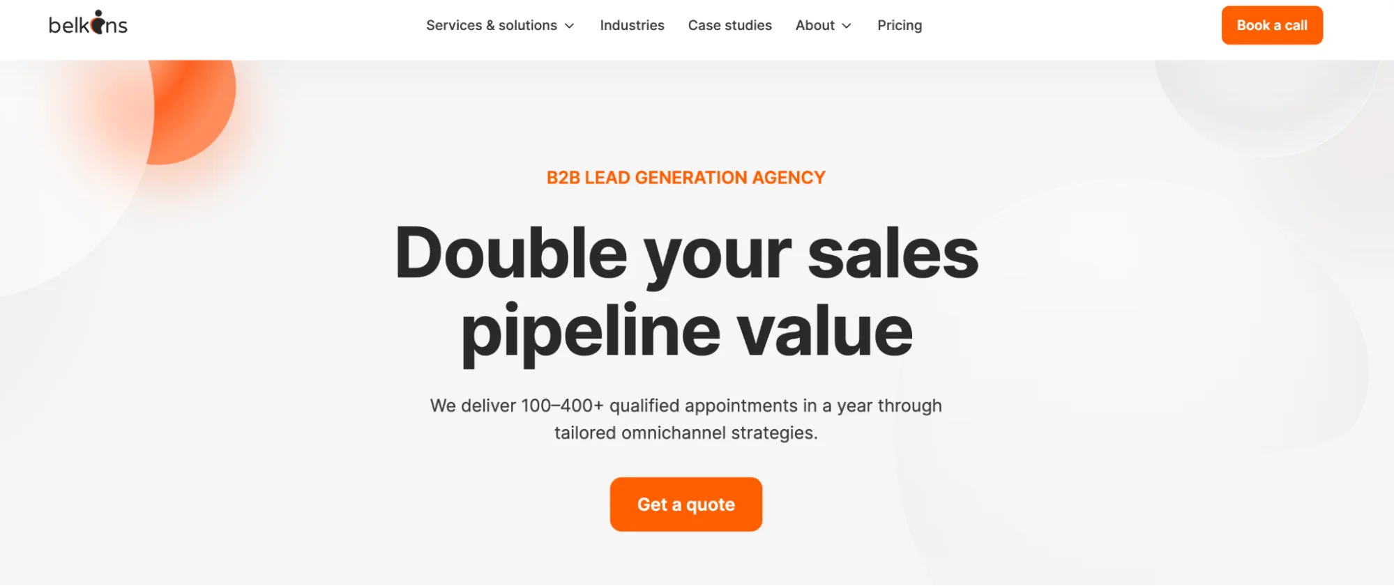 Belkins.io homepage: B2B appointment setting and lead generation agency