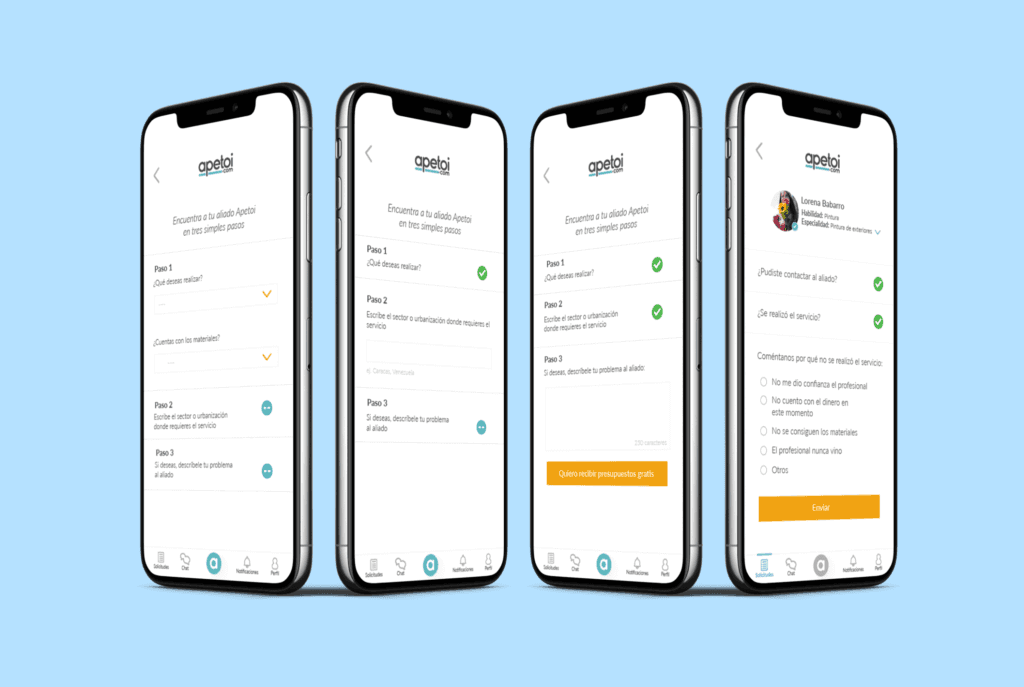 Diseño UX para aplicaciones de Apetoi en Venezuela y México