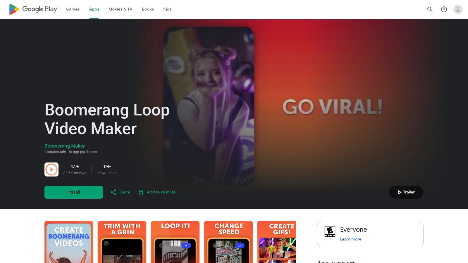 Boomerang Loop Video Maker (Android)