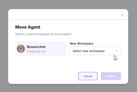 how to choose the target workspace