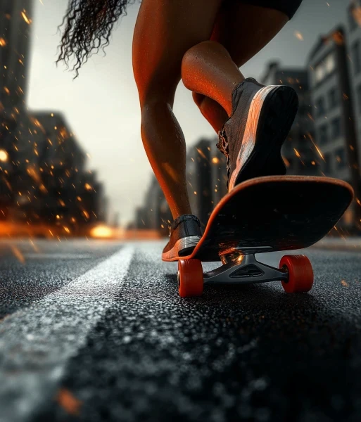 Mulher andando de Skate