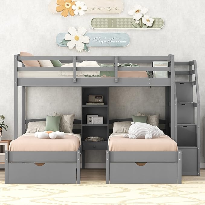 Bring a touch of elegance to your setup with the triple bunk bed with stairs, ideal for daily use.