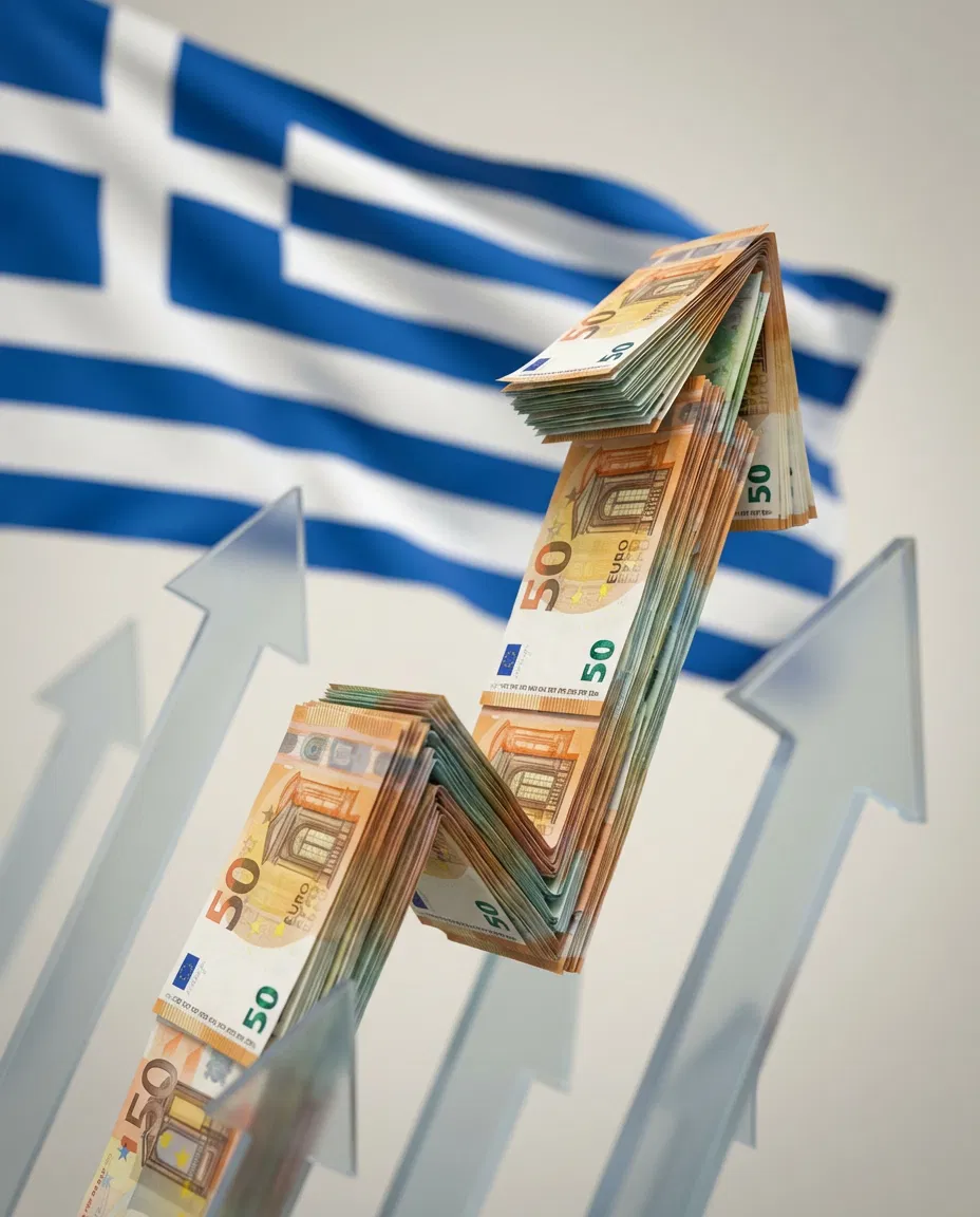 Symbolic representation of rising wages in Greece