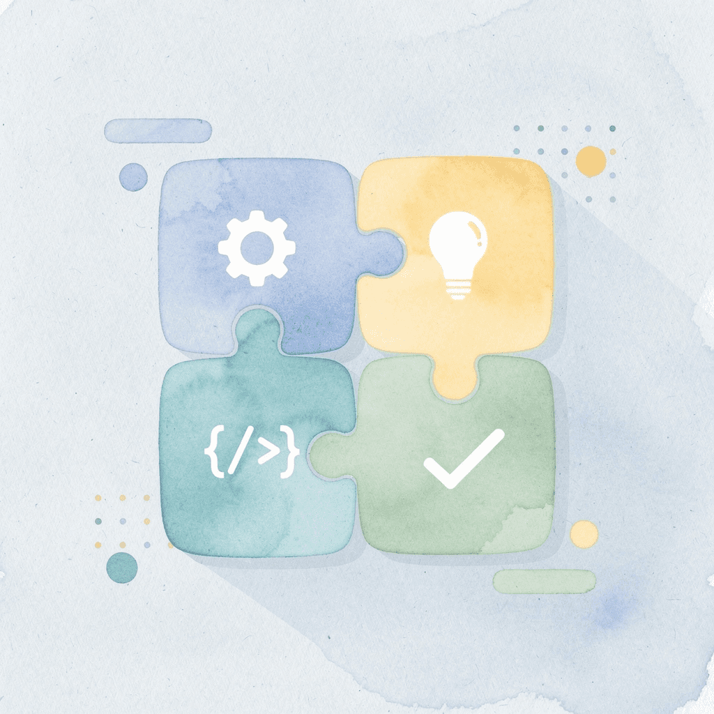 Scene of puzzle pieces fitting together representing AI platform integration with existing systems