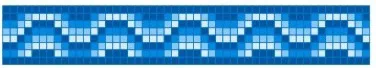 Crested Wave mosaic pool border, 6.3" wide, Aqua Collection reference B2, Mosaiclegs Art Studio