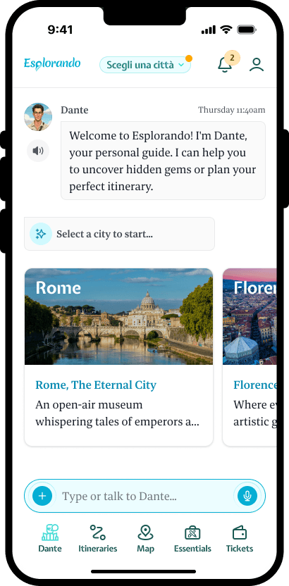 Shape an authentic experience with Esplorando, your cultural travel guide.