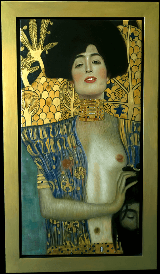 Giuditta di Gustav Klimt, riproduzione dipinta a mano ad olio su tela, copia d'autore di qualità museale - Atelier della Copia d'Autore