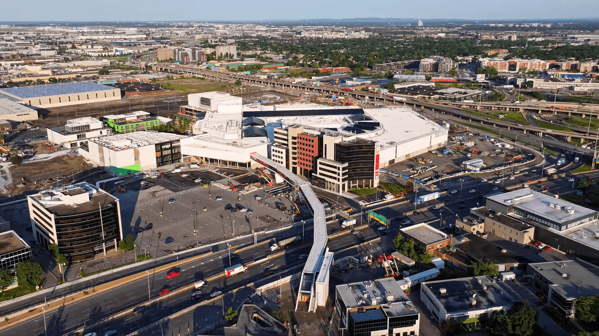 aerial view of the Royalmount shopping center in Montreal
