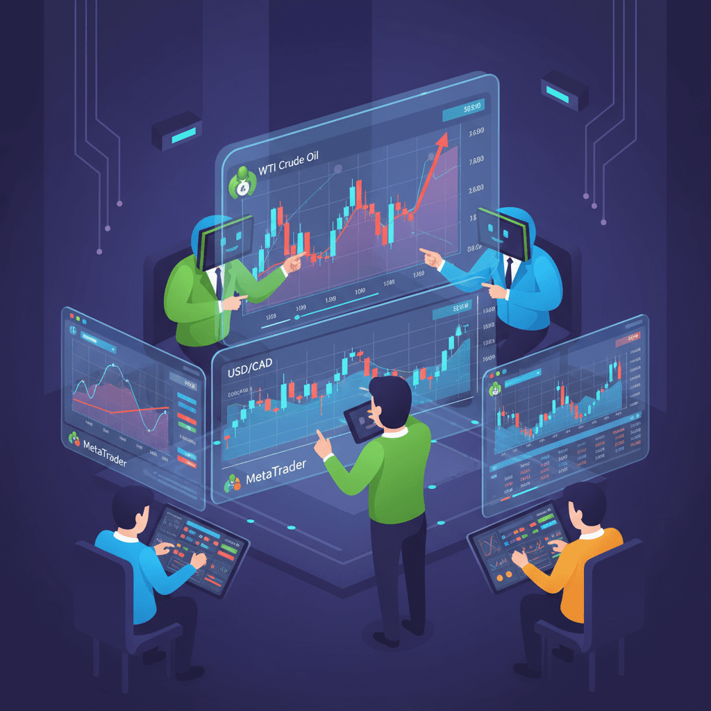 Trading bots and copy traders monitor oil and forex