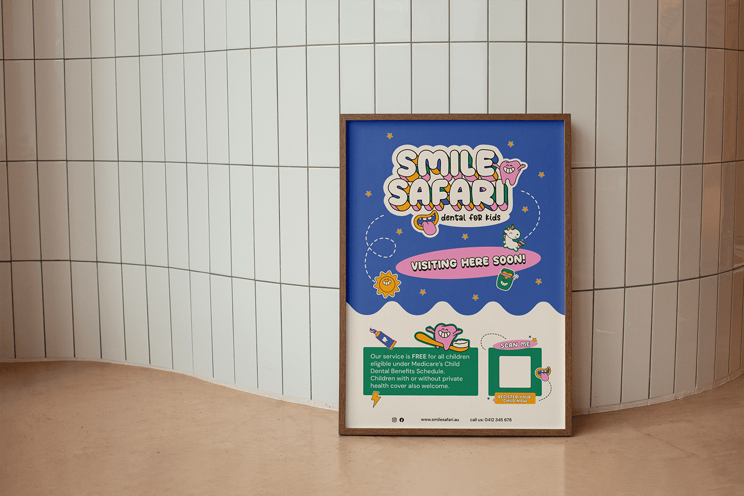 smile safari, dental for kids, dental, illustration, character design, mascot design