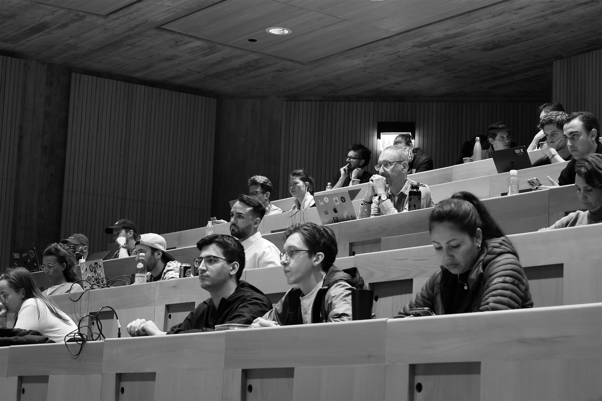 Audience observing talks during EthereumZüri event in Zurich