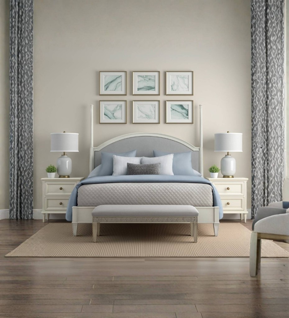 Luxury contemporary cane sofa with teal upholstery and wooden frame