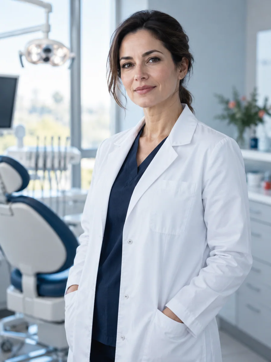 Portrait of Dr. Mira Haldane, Principal dentist