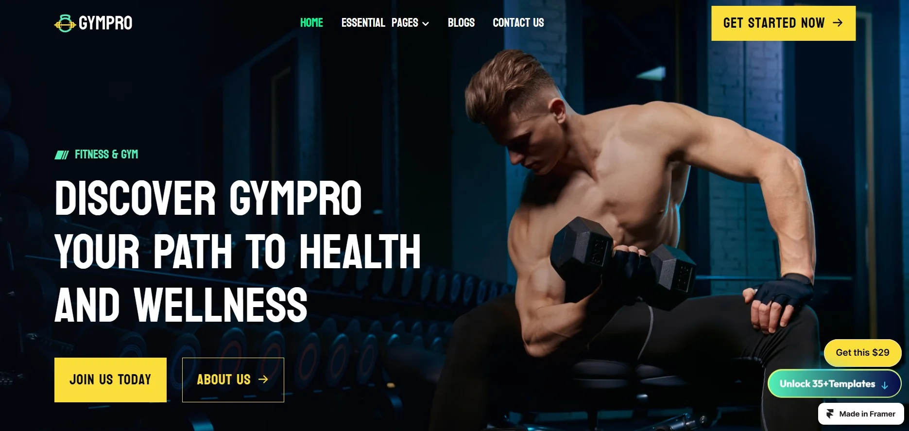 Best Framer Templates for Fitness - GymPro