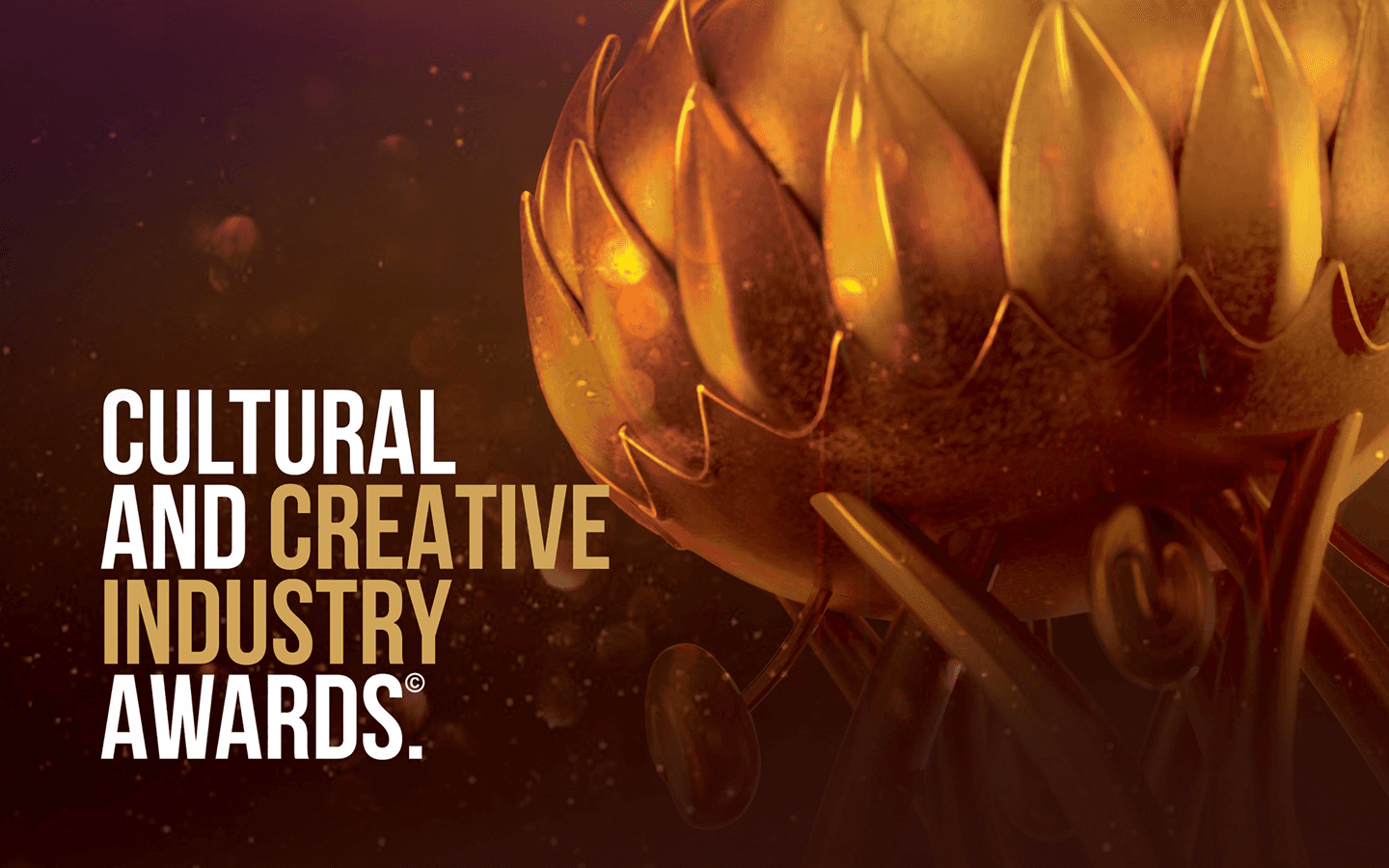 The Cultural and creative industry awards trophy graphic.