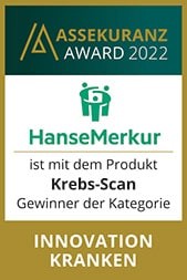 Siegel von Assekuranz Award für die Krebs-Scan Versicherung