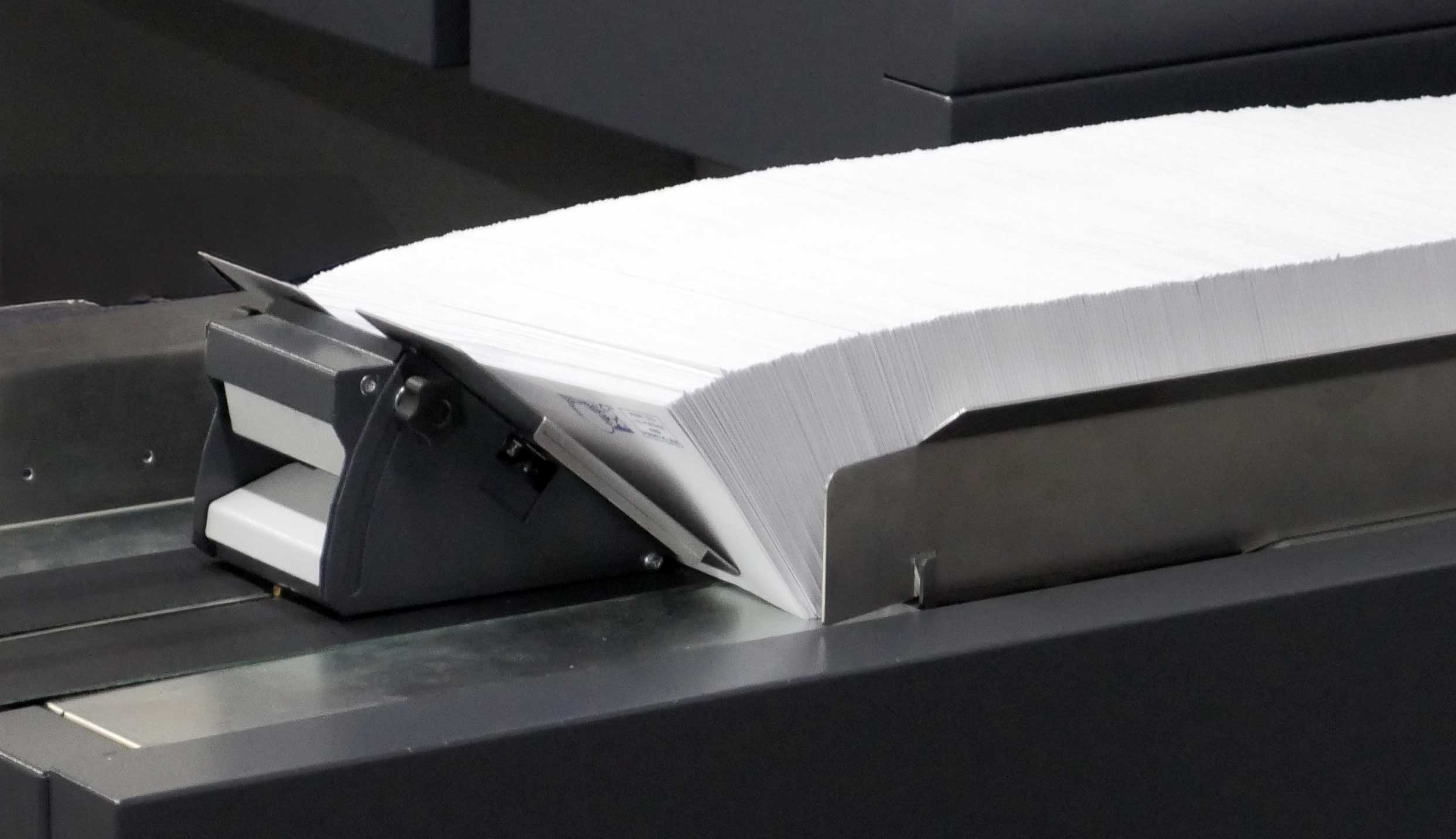 Envelopes freshly inserted