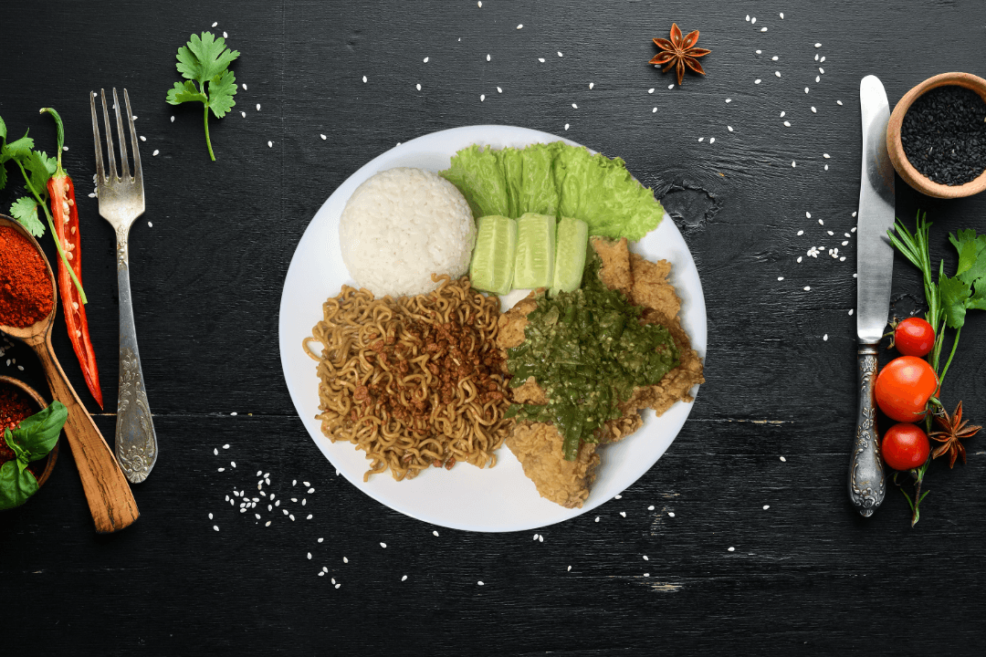 food served on a white plate