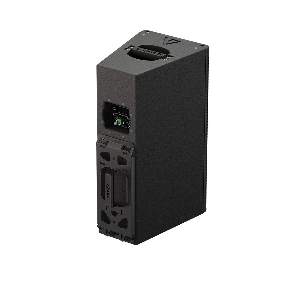 Black speaker with SMACB logo and handle