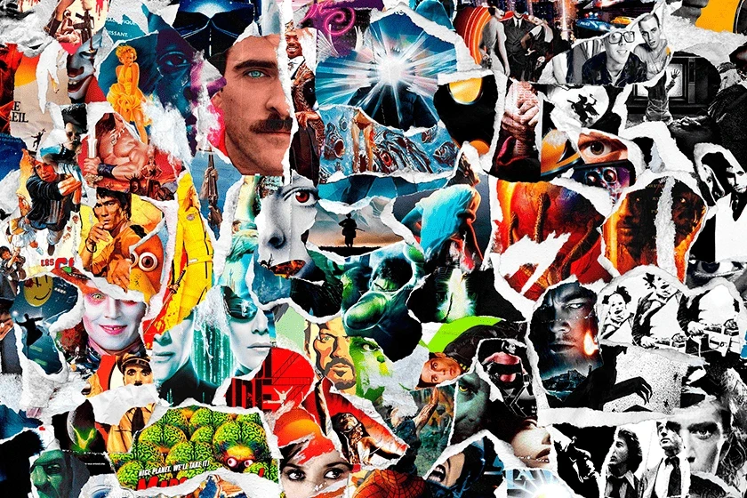 Décor du jeu PopCorn Movies, avec des références de films cultes à retrouver.