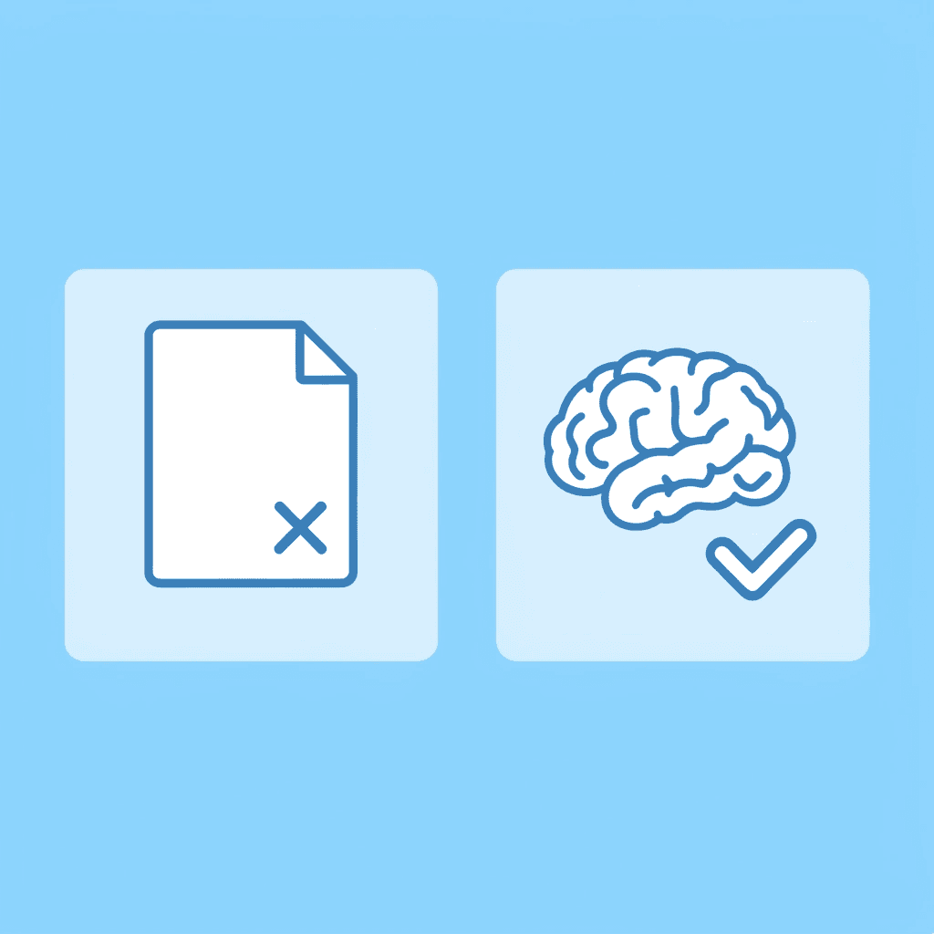 Before: time-consuming manual process. After: focused decision-making session with AI assistance