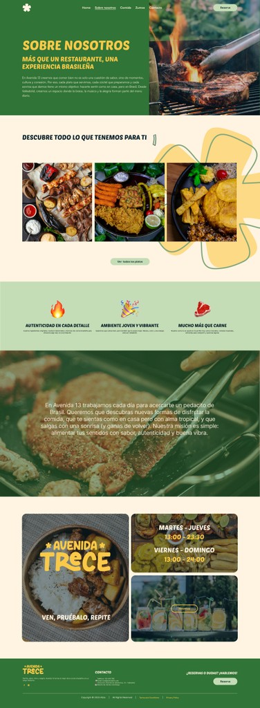 Avenida 13 - Web deisgn - About page